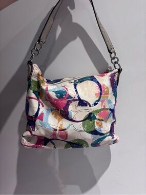 Coach Multicolor C-Print Shoulder Vintage